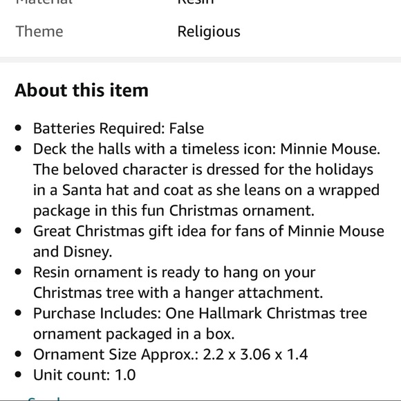 New In Box Minnie Mouse Ornament Hallmark - Picture 7 of 7